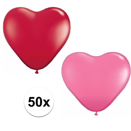 Heartballoons red / pink 50 pcs