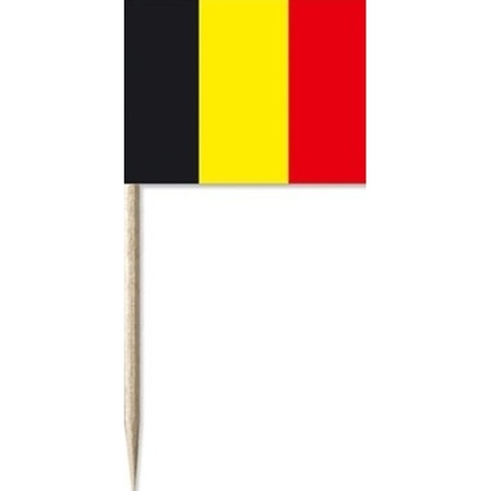 50x Cocktail picks Belgium 8 cm flags country decoration