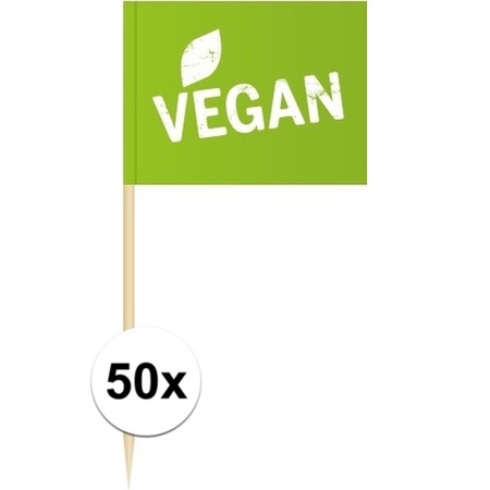 50x Cocktail picks Vegan 8 cm flags