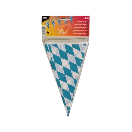 5x stuks Plastic Bayern Oktoberfest vlaggetjes slingers