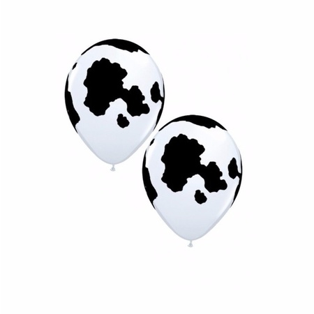 6 balloons with cow print 28 cm