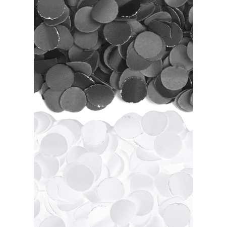 600 gram zwart en witte papier snippers confetti mix set feest versiering
