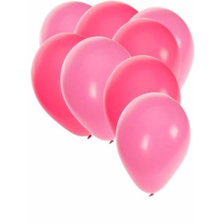 60x stuks party ballonnen - 27 cm -  roze / lichtroze versiering