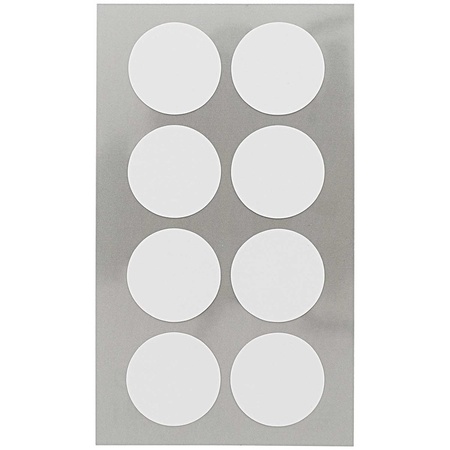 64x Round sticker labels white 25 mm