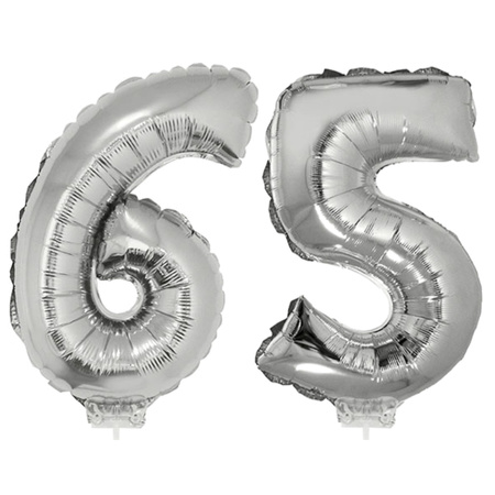 65 years birthday party numbers balloons op stick 41 cm