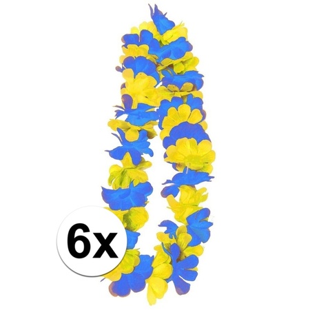 6x Blue/yellow hawaii garlands