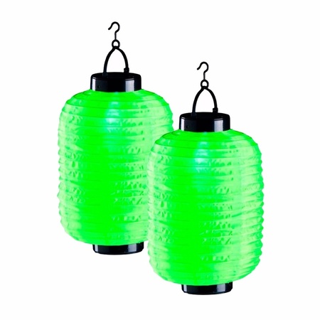 6x green solar lampion lanterns 35 cm