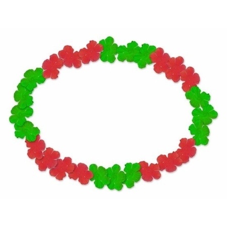 6x Hawaii kransen rood/groen