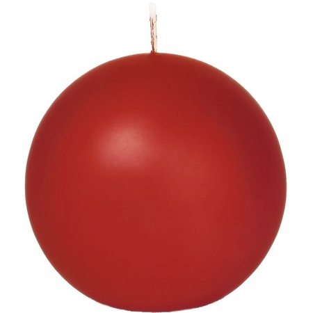 6x Red sphere/ball candle 7 cm 66 hours