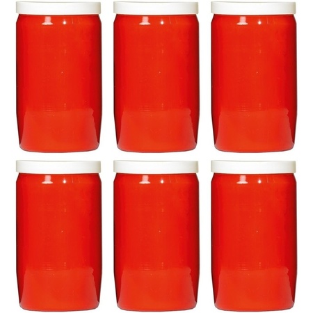 6x Red grave/memorial candles 6 x 10 cm 17 hours