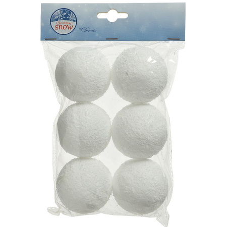 Package of 52x deco snow balls in different sizes