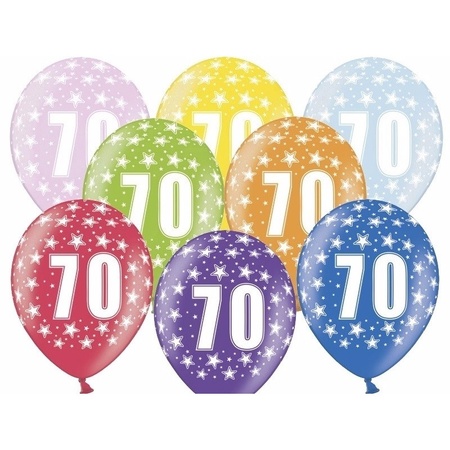 70 jaar feestartikelen pakket slingers/cijfer ballonnen/folie letters