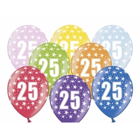25 jaar feestartikelen pakket slingers/cijfer ballonnen/folie letters