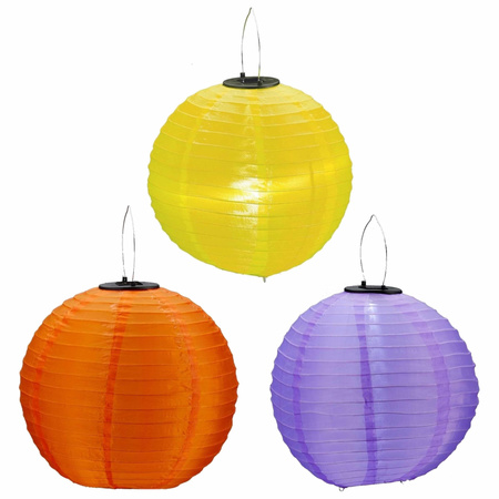 6x colored garden solar lanterns 30 cm