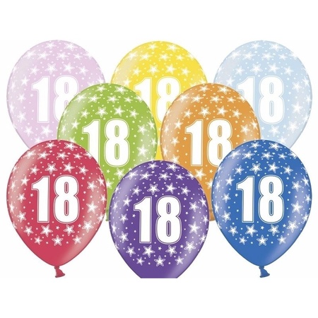 18 jaar feestartikelen pakket slingers/cijfer ballonnen/folie letters