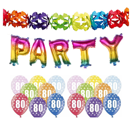 80 years birthday party decoration package guirlandes/balloons/party letters