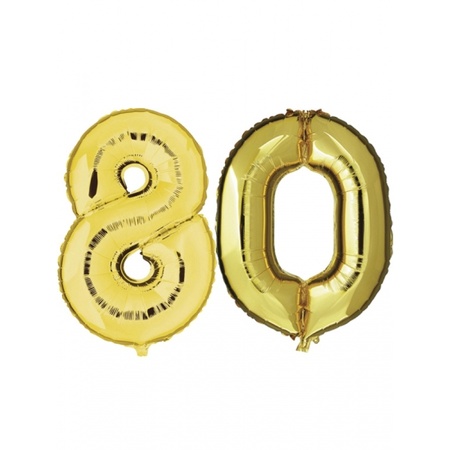 80 jaar jublileum ballonnen goud