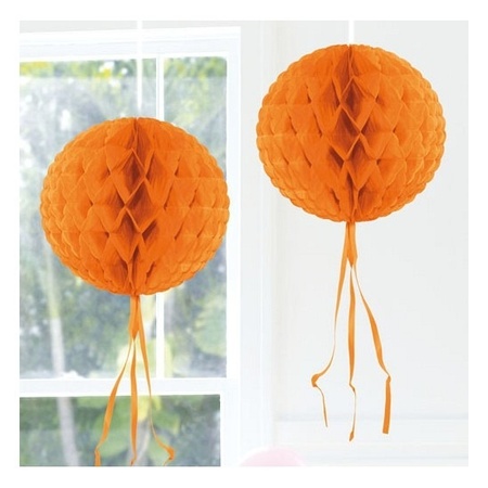 8x Decoratiebollen oranje 30 cm