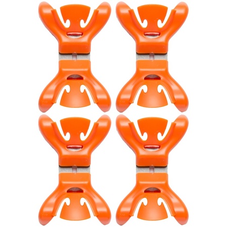 8x Slingers/decoratie ophangen slingerklemmen oranje