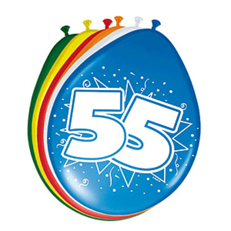 55 jaar verjaardag versiering pakket slinger/ballonnen/folie letters