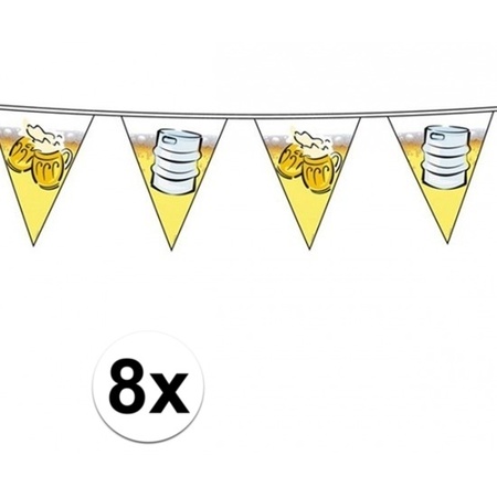 8x Beer flag line 10 meter