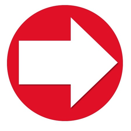 Set met rode pijl en P logo stickers