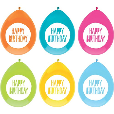 Verjaardag versiering pakket Happy Birthday - ballonnen/vlaggetjes/feestslinger