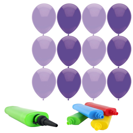 Ballonpomp met 200x ballonnen - verjaardag/thema feest - lila/paars