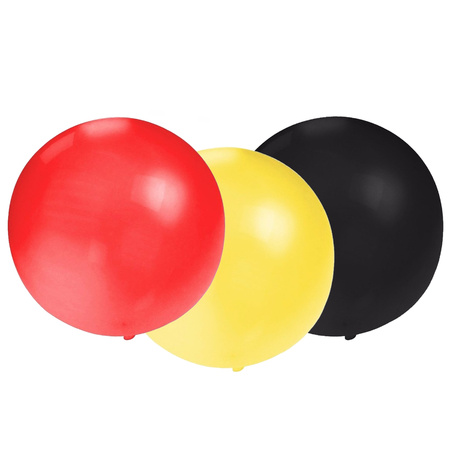 Bellatio Decorations 15x groot formaat ballonnen rood/zwart/geel met diameter 60 cm