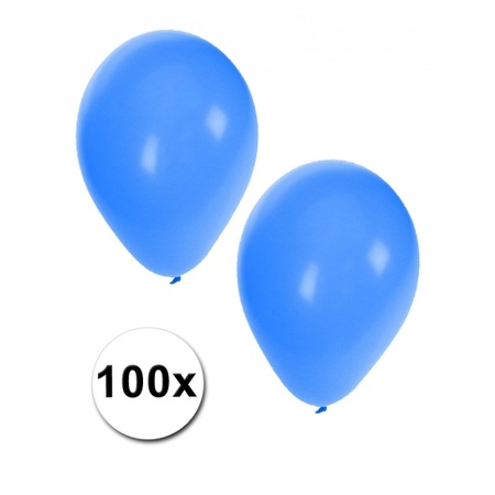 100 Blauwe feest ballonnen