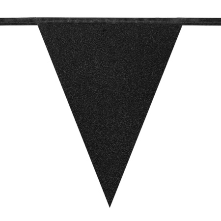 Boland Cardboard glitter flag line - 6m - Black with glitter - Universal Theme