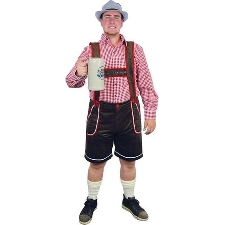 Brown Tyrolean lederhosen dress up costume/pant for adults