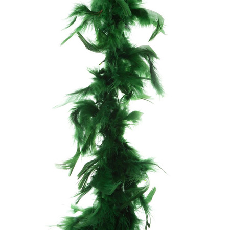 Carnaval feathers boa color darkgreen 2 meters