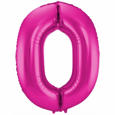 Cijfer ballonnen opblaas - Verjaardag versiering 70 jaar - 85 cm roze