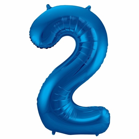 Foil number balloons birthday 21 years 85 cm in blue