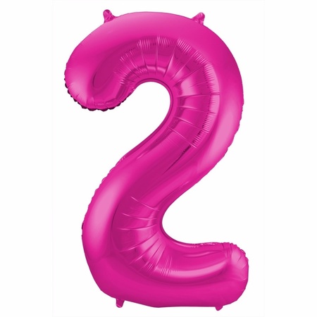 Cijfer ballonnen opblaas - Verjaardag versiering 20 jaar - 85 cm roze