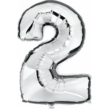21 jaar zilveren folie ballonnen 88 cm leeftijd/cijfer