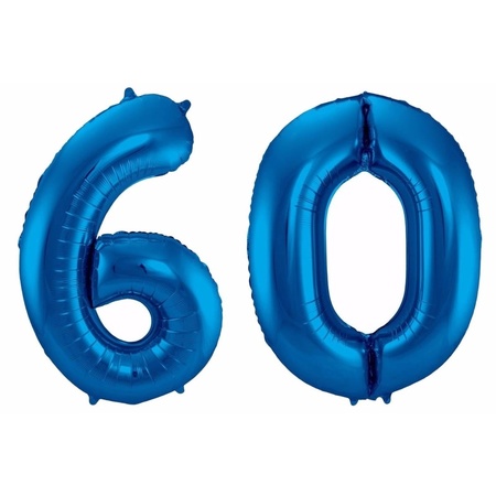 Number 60 balloon blue 86 cm
