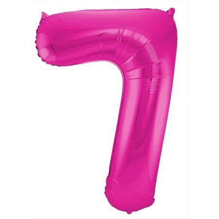 Cijfer ballonnen opblaas - Verjaardag versiering 70 jaar - 85 cm roze
