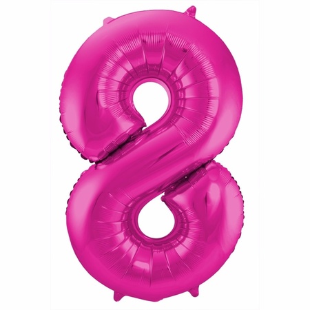 Cijfer ballonnen opblaas - Verjaardag versiering 85 jaar - 85 cm roze