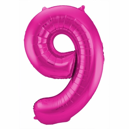 Foil number balloons birthday 90 years 85 cm in pink