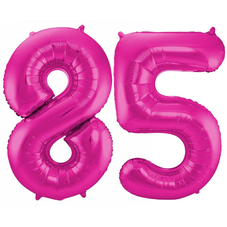 Foil number balloons birthday 85 years 85 cm in pink
