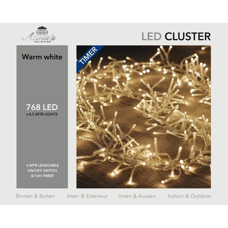 Christmas lights with timer warm white LED 4,5 m