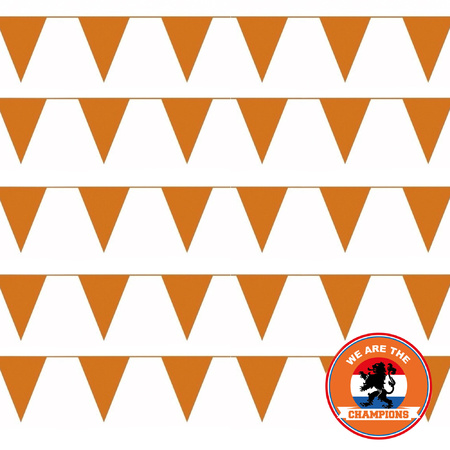 Ek/ Wk/ Koningsdag oranje versiering pakket met oa  100 meter xl oranje vlaggenlijnen/ vlaggetjes