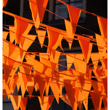 Ek/ Wk/ Koningsdag oranje versiering pakket met oa  30 meter xl oranje vlaggenlijnen/ vlaggetjes