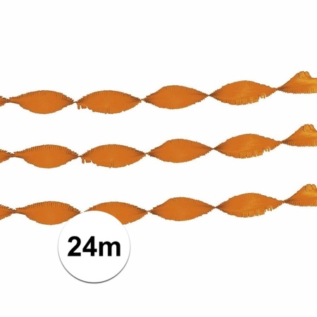Oranje slinger van crepe papier 24 m