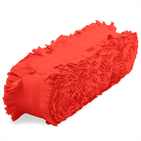 Feest/verjaardag versiering slingers rood 24 meter crepe papier