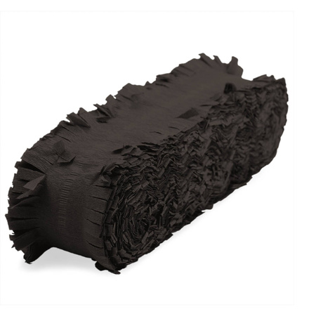 Feest versiering combi set slingers zwart/paars 24 meter crepe papier