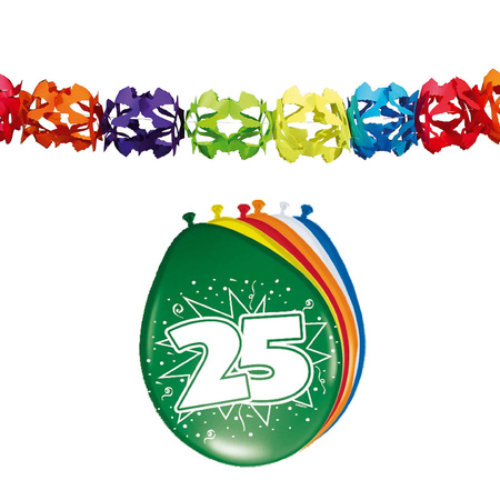 Folat Party 25e jaar verjaardag feestversiering set - Ballonnen en slingers