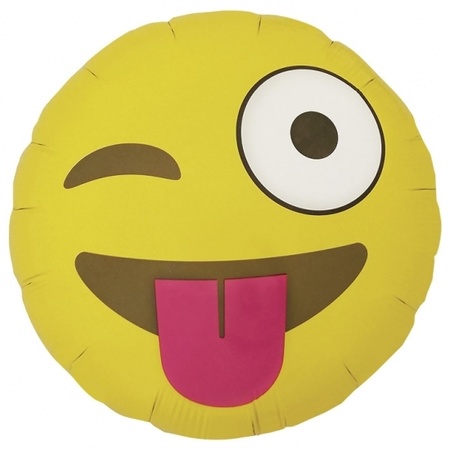 Knipoogje emoticon folie ballon 46 cm